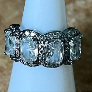 Bomb Party RBP7782 The Little Moments Matter Diamond CZ on Hematite Ring